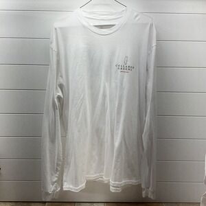 Collared Greens Mens XL White Long Sleeve Black Lab Graphic Tee Organic Cotton